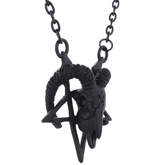 Ram Skull Arsenic Pentagram Necklace