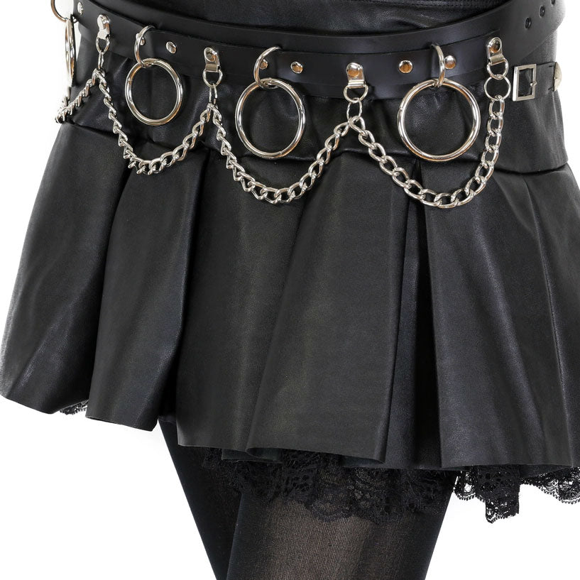 Disrupt Chain and Ring Leather Belt