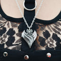 Darken Heart Bat Locket Necklace
