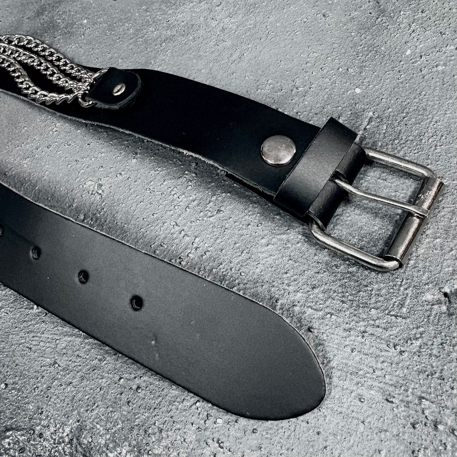 Chained Misery Studded Leather Belt