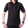 Re-Shirt Strapped Button Front Top