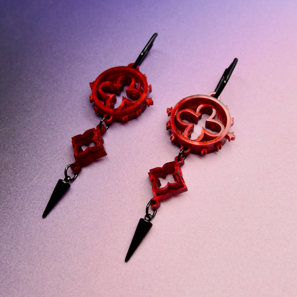 Cathedral Punk Earrings - Blood