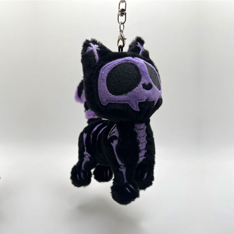 Ultra Violet Bones Skelekitty Plush Keychain