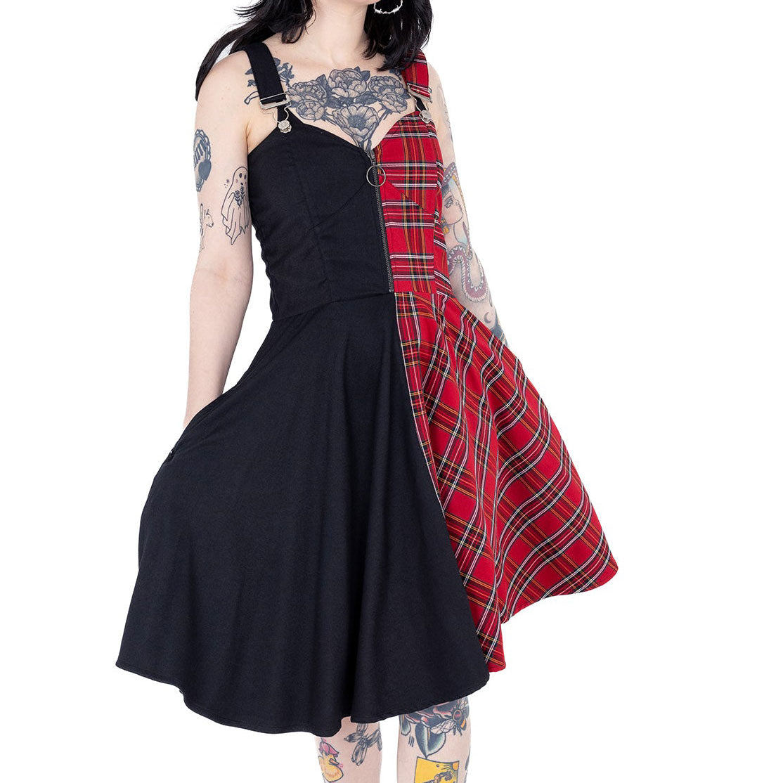 Dione Tartan Splice Dress
