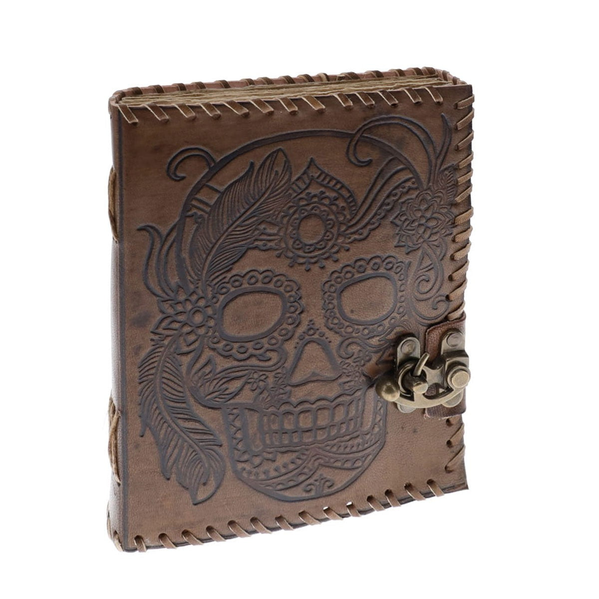 Skull; Latched Leather Journal