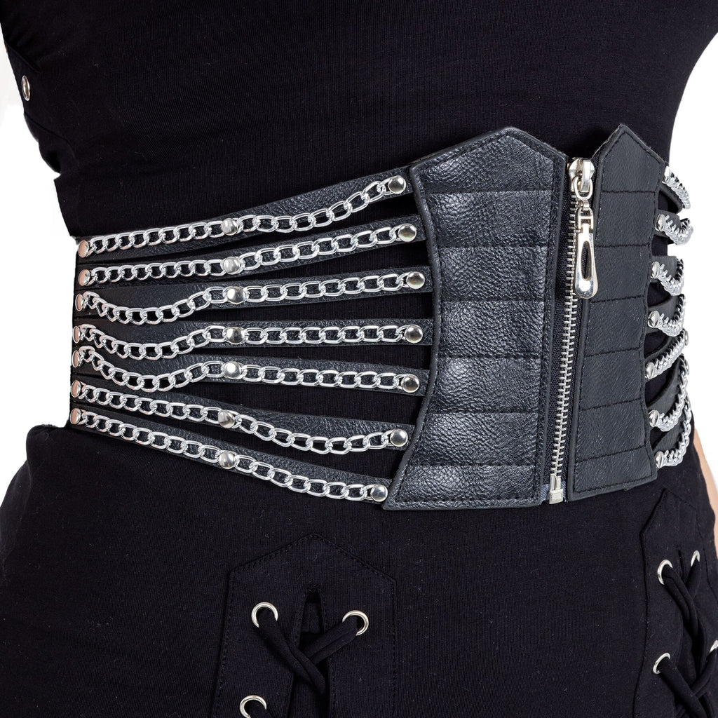 Metal Iris Chained Waist Belt