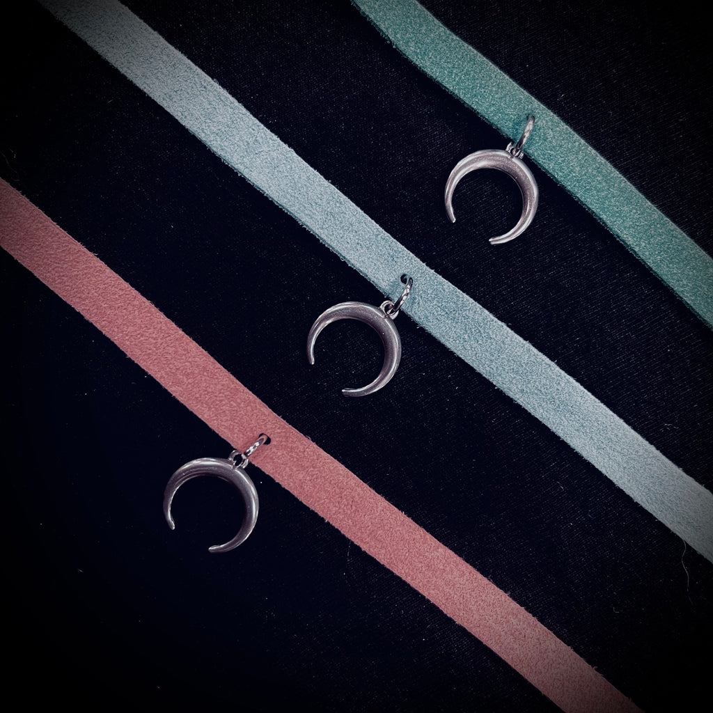 Crescent Moon Vegan Leather Choker