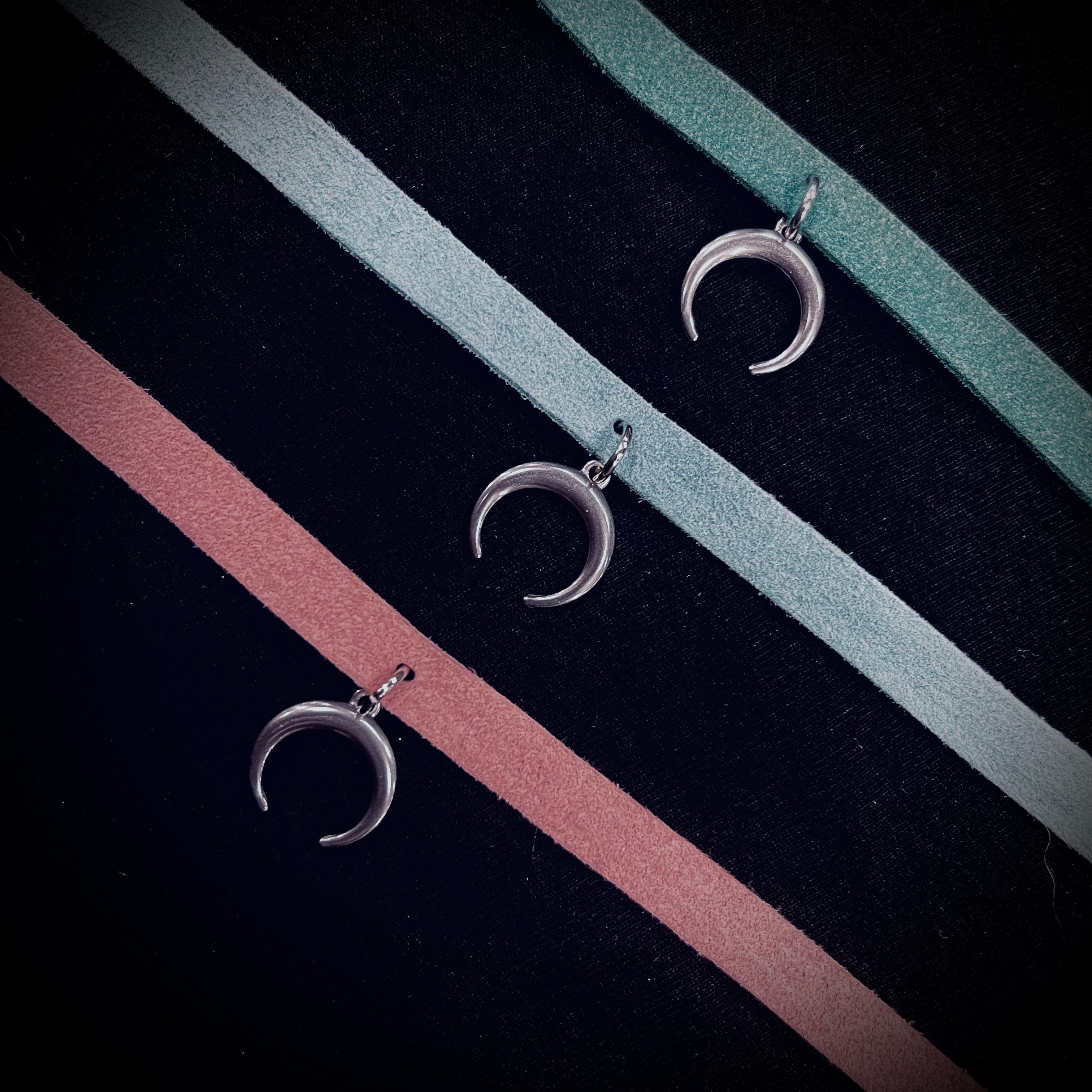 Crescent Moon Vegan Leather Choker