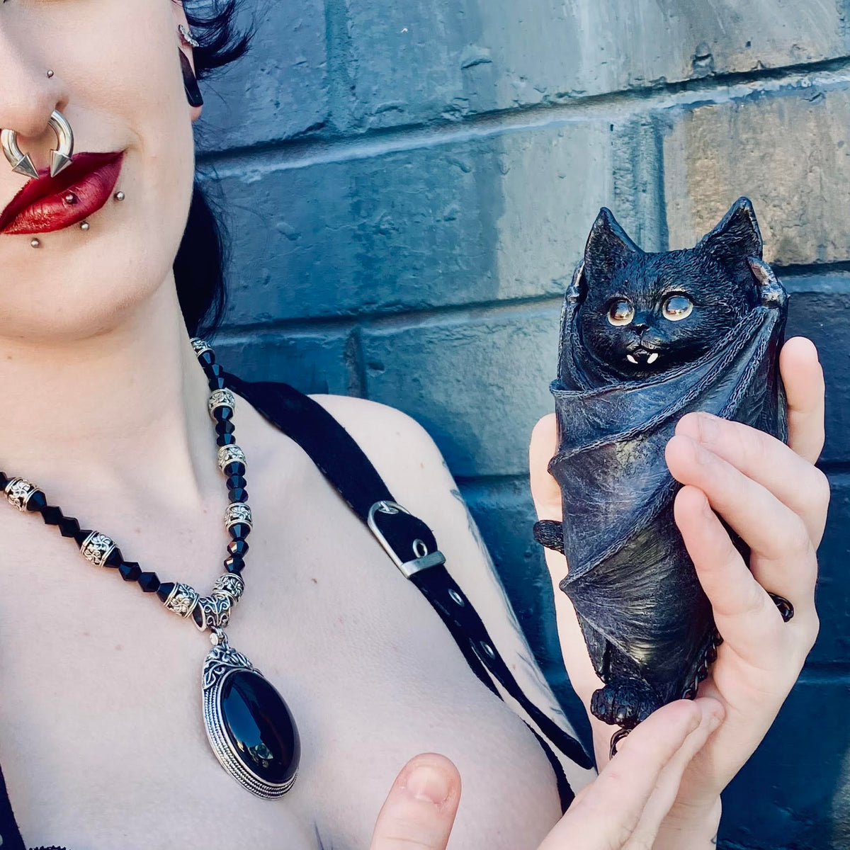 Vampire Black Bat Cat Hanging Ornament