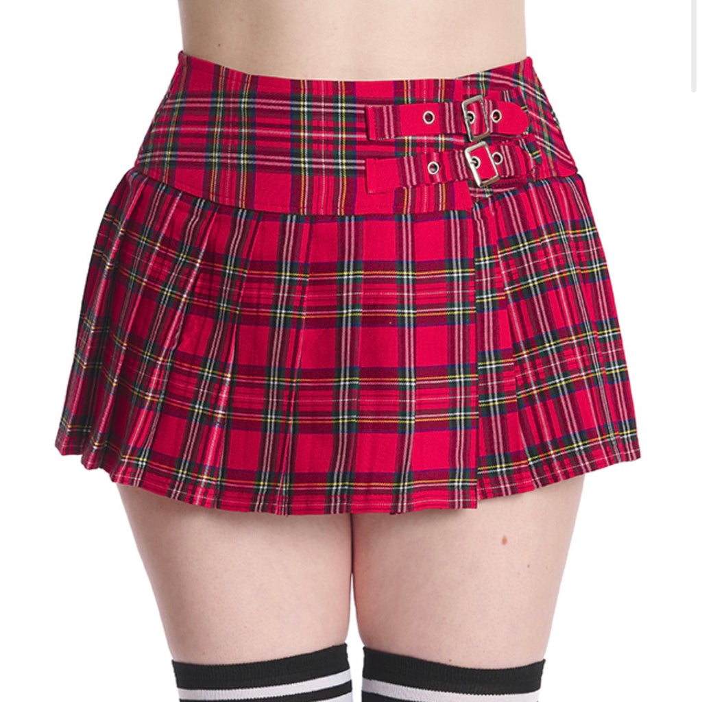 Dark Doll Red Tartan Mini Skirt