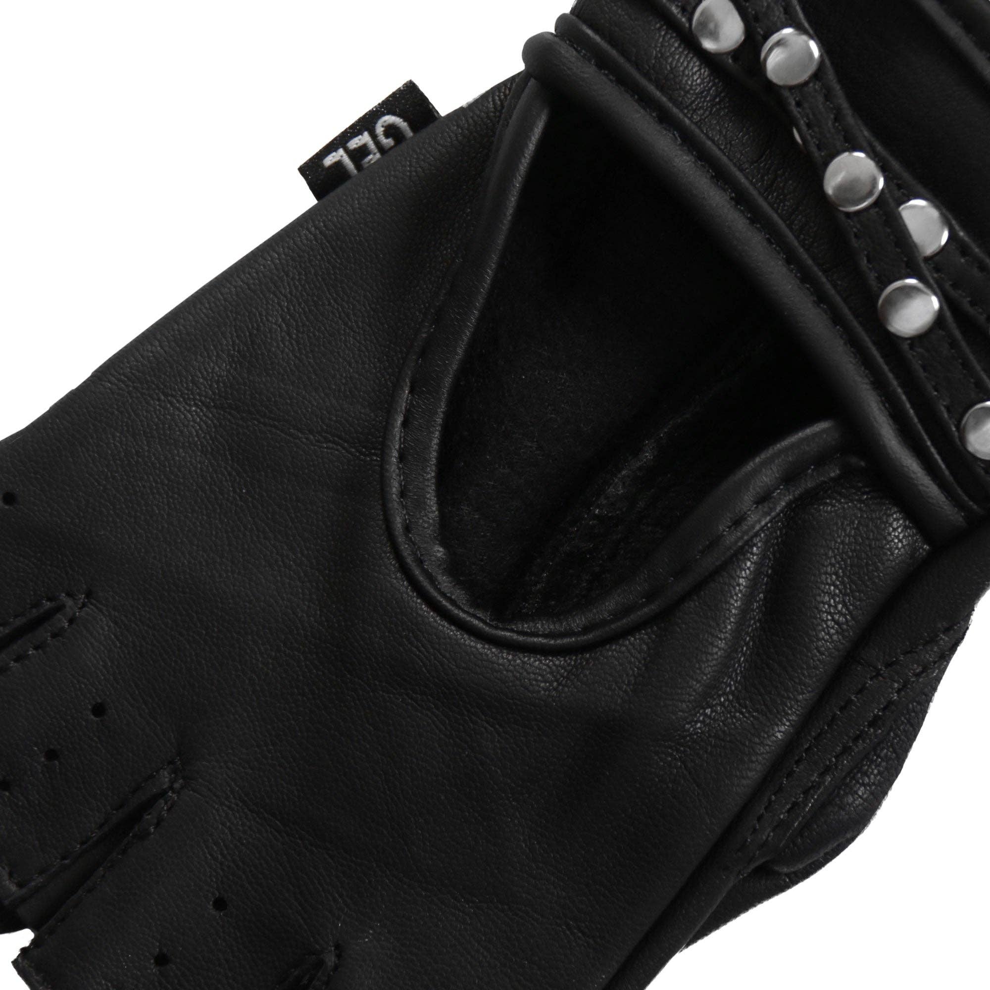 Hot Leathers GVL1010 Ladies Fingerless Gel Palm Gloves with Studs: BLK, XS