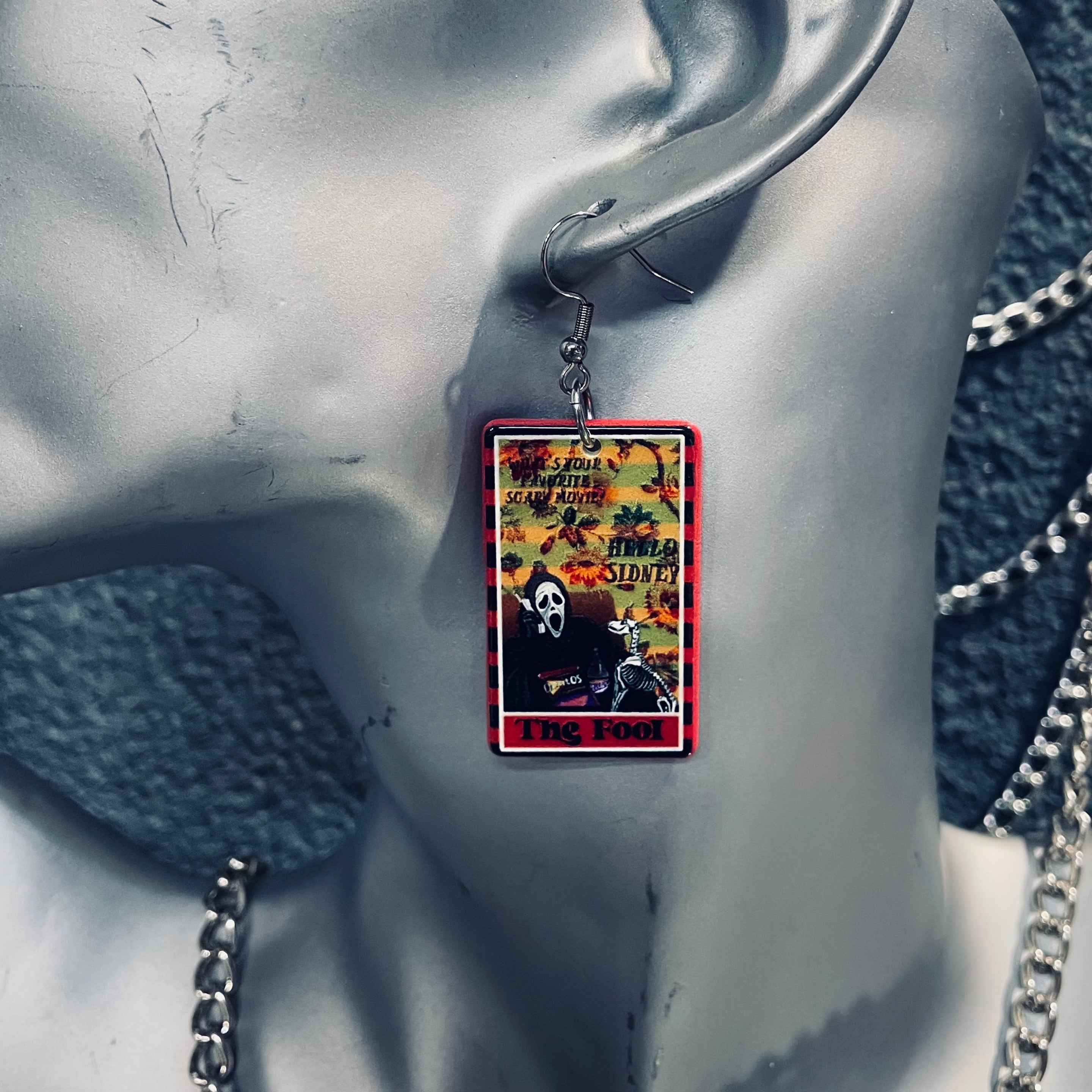 Horror Tarot Fool Earrings