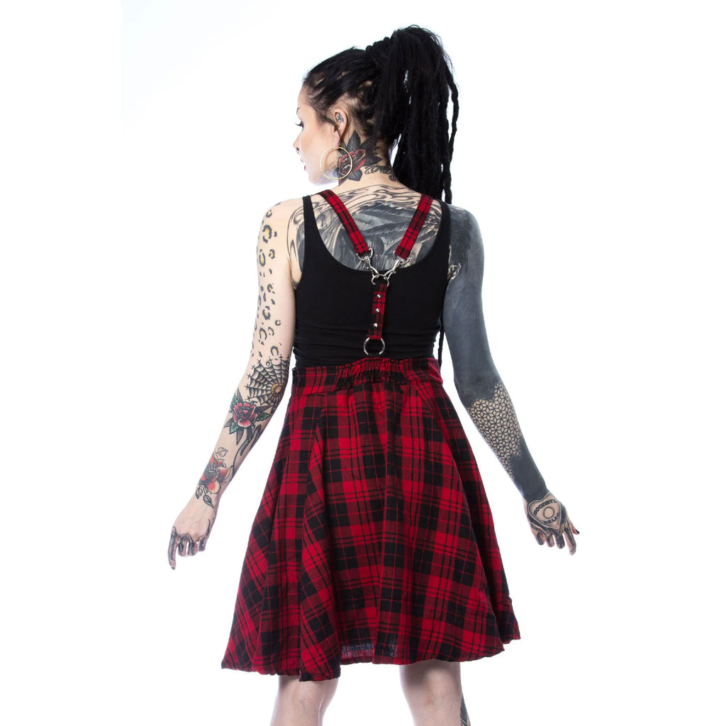 Maude Red Tartan Pinafore