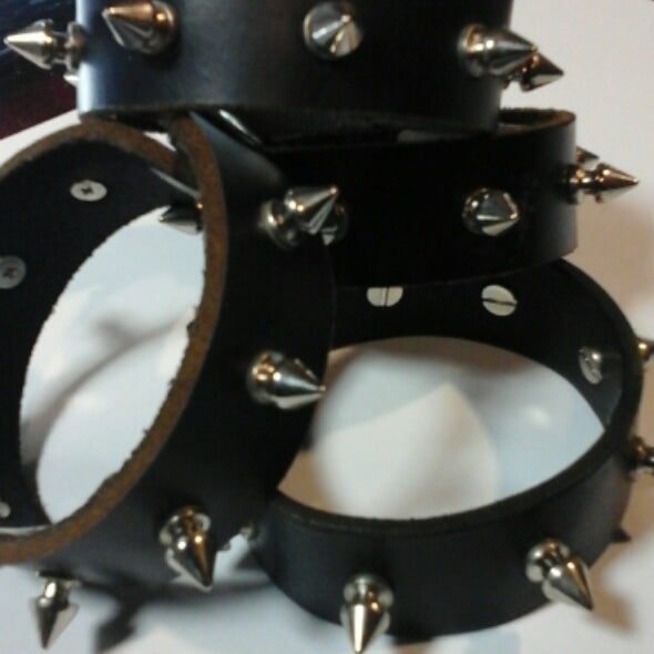 Leather & Spike Wrist Cuff