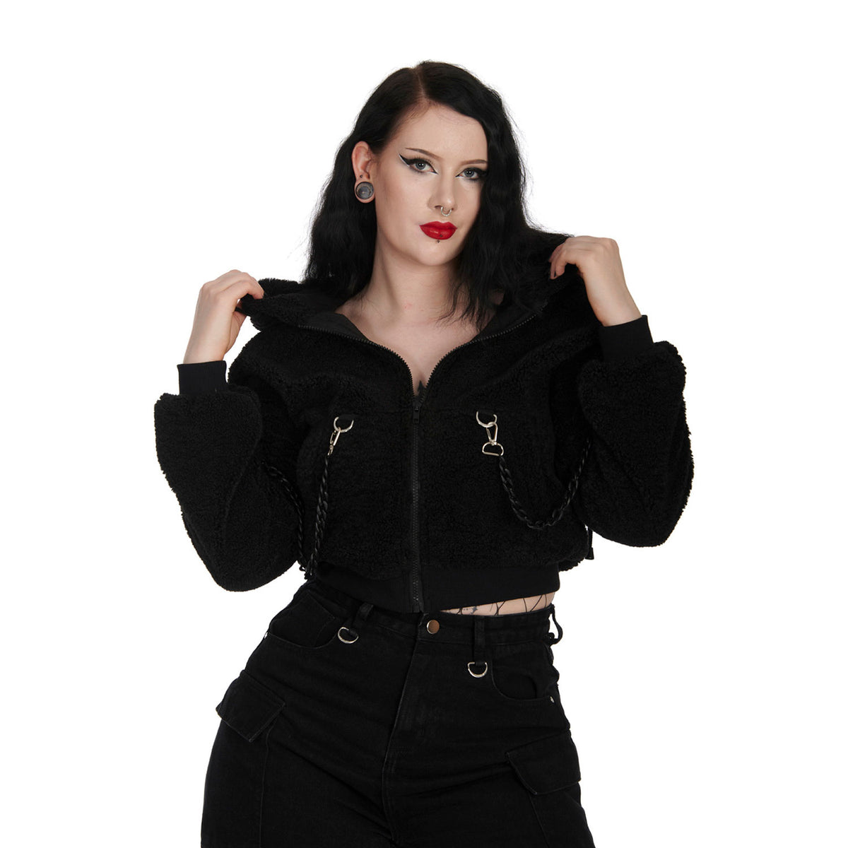 Black Bunny Laced Hood