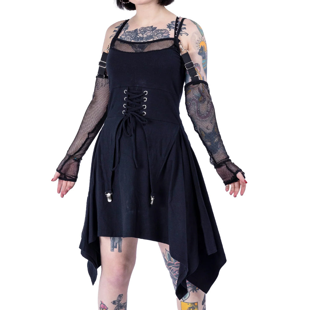 Coventina Fishnet Sleeve Dress