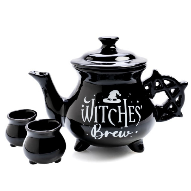 Witches Brew Teapot Cauldron and Mini Tea Set