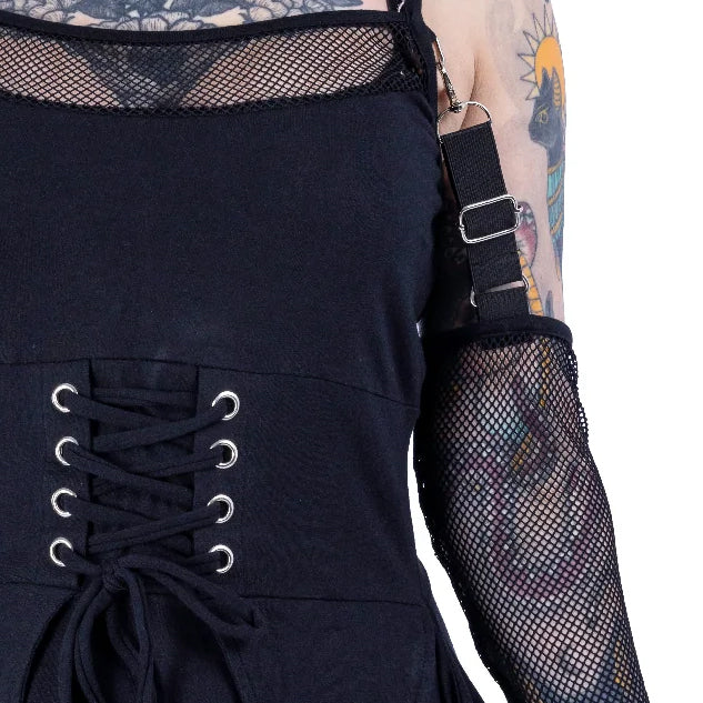 Coventina Fishnet Sleeve Dress
