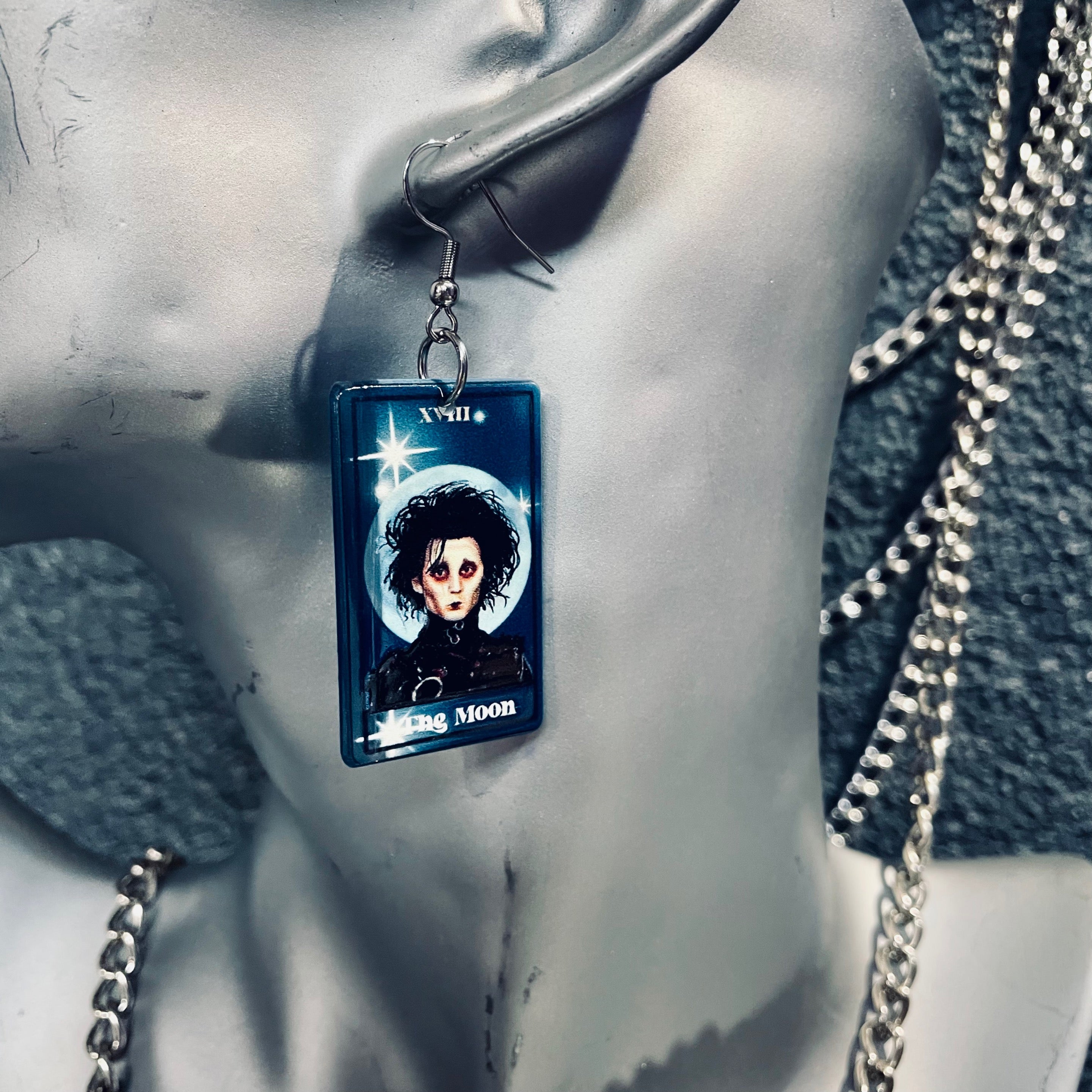 Horror Tarot Moon Earrings