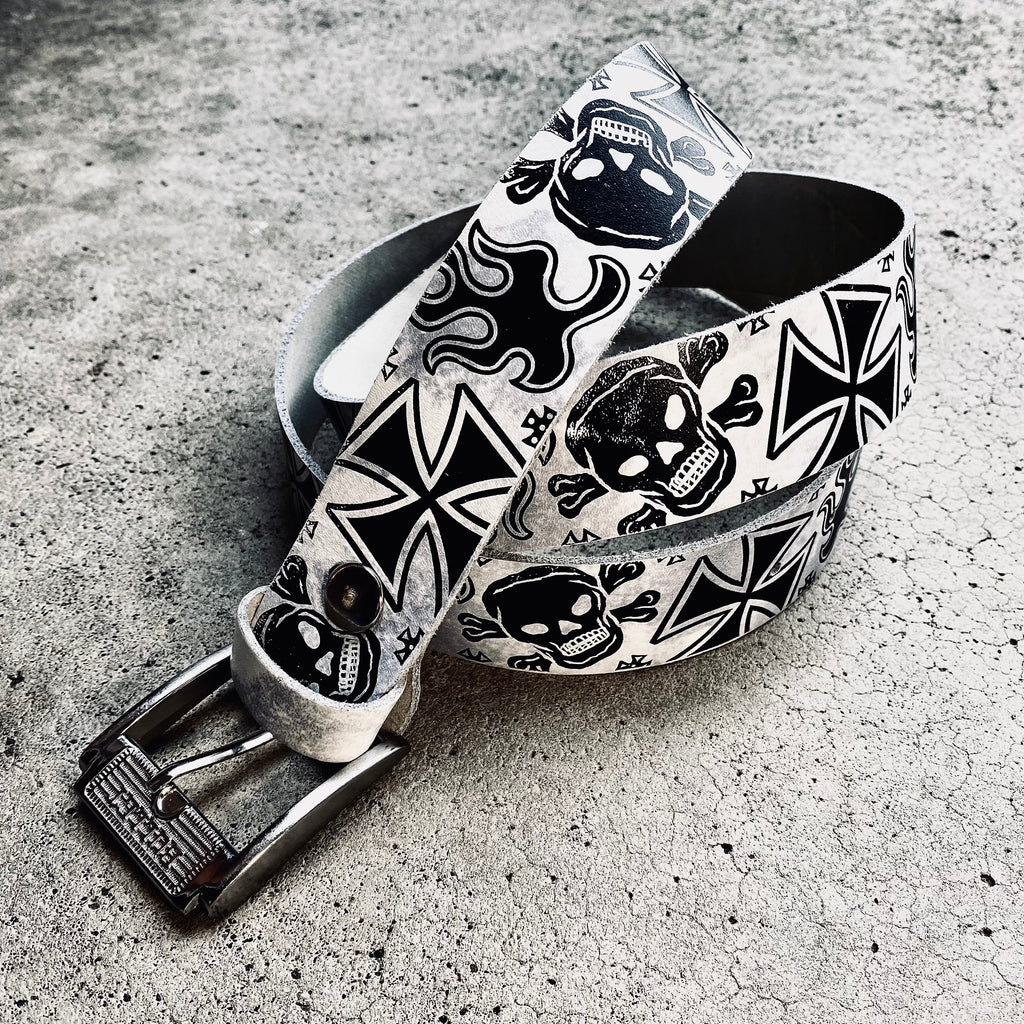 Skull and Valour Leather Belt
