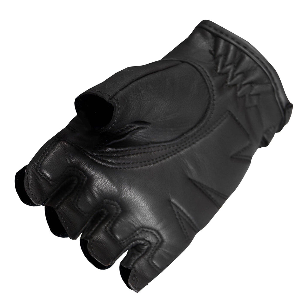 Hot Leathers GVL1010 Ladies Fingerless Gel Palm Gloves with Studs: BLK, XS