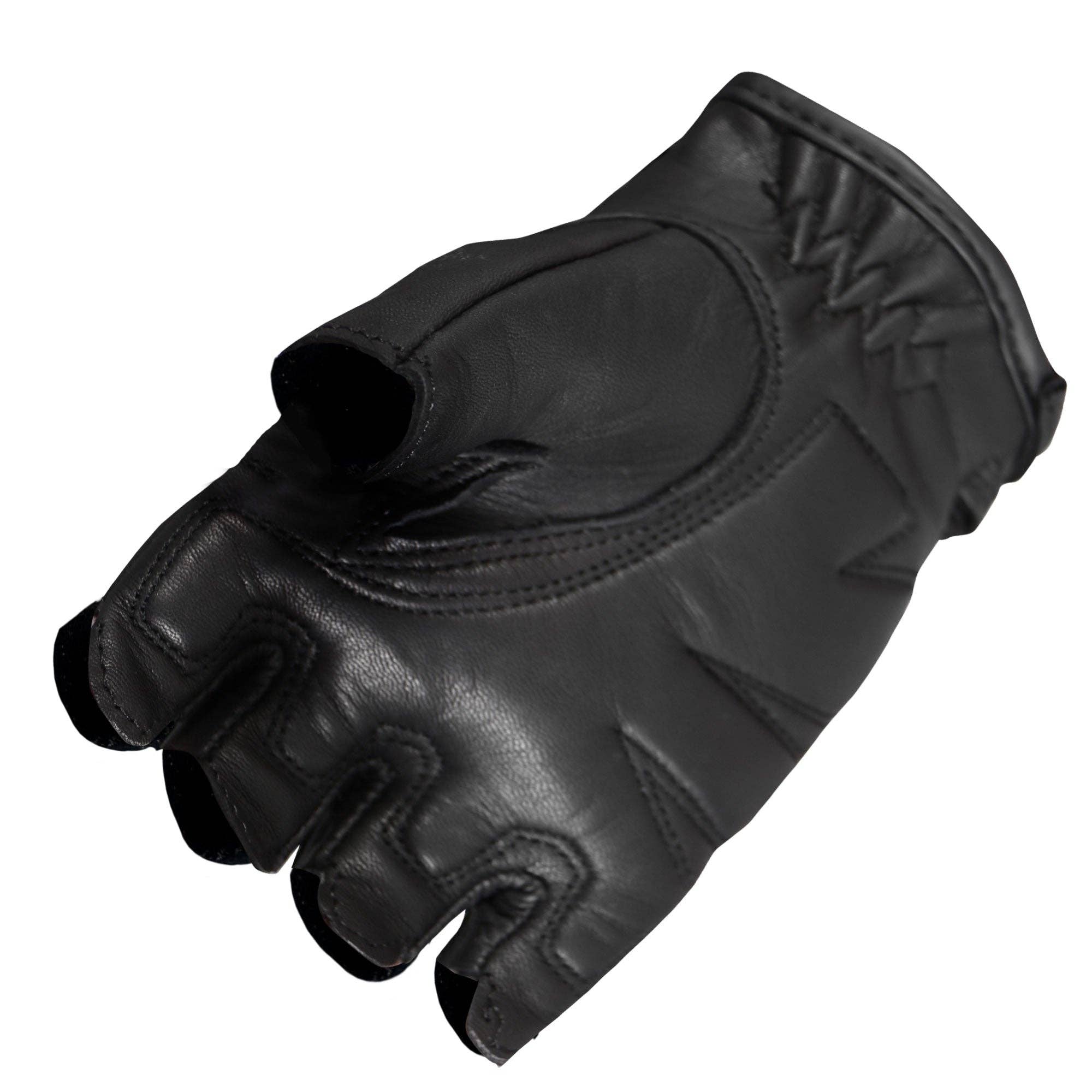 Hot Leathers GVL1010 Ladies Fingerless Gel Palm Gloves with Studs: BLK, XS