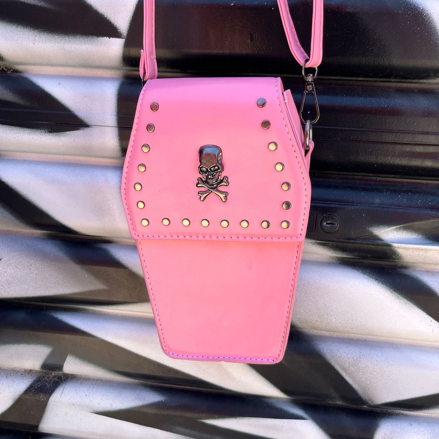 Bubblegum Death Studded Crossbody Bag