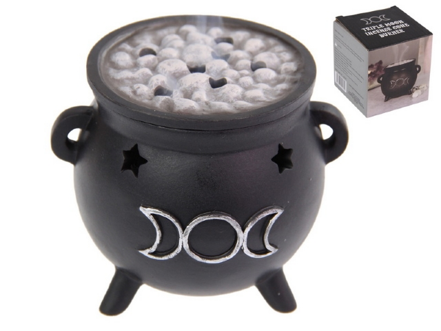 Cauldron Triple Moon Incense Holder