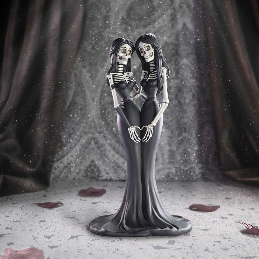 Eternal Sisters Skeleton Embrace Statue