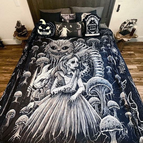 Alice in Murderland Throw Blanket
