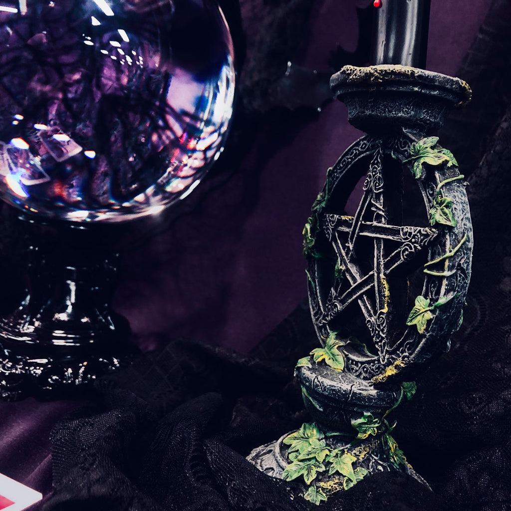Earth Calls Wiccan Candle Holder Duo