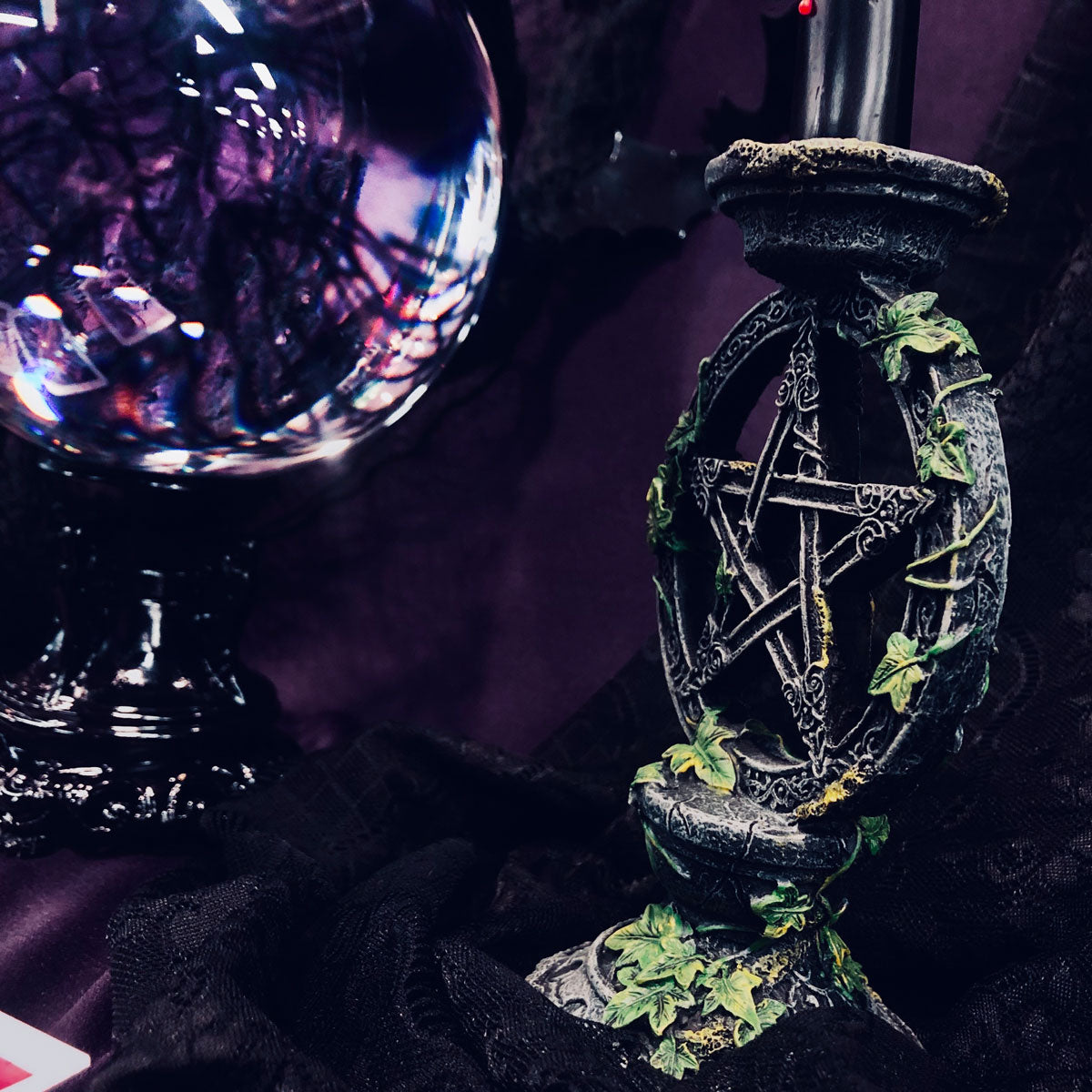 Earth Calls Wiccan Candle Holder Duo