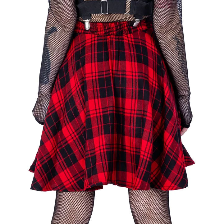 Elrene Red Tartan Skirt