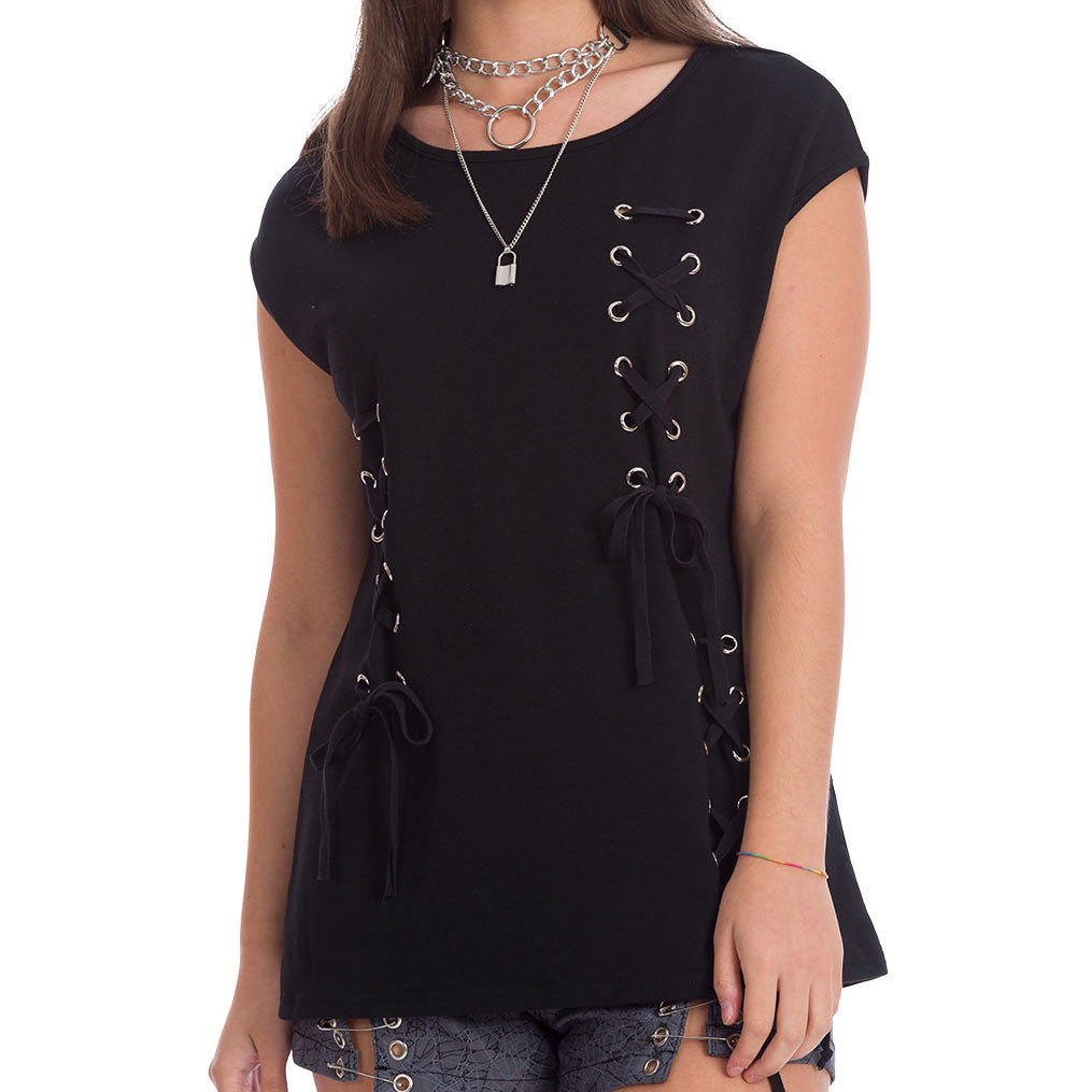 Dark Summer Corset Laced Top