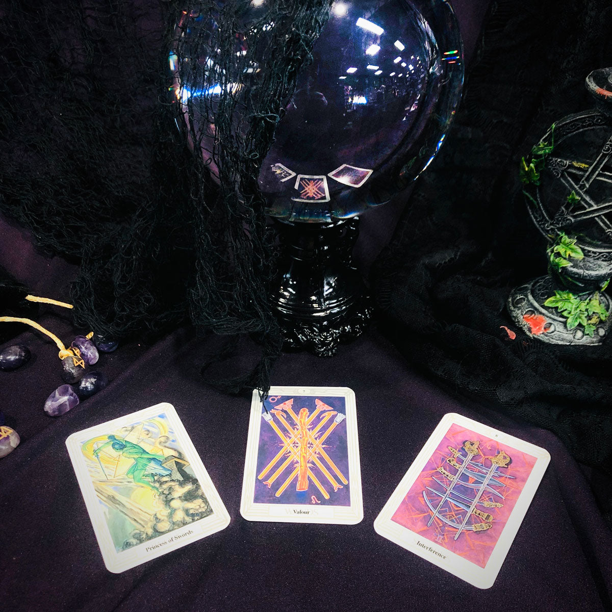 Ethereal Gaze Large Crystal Ball and Holder