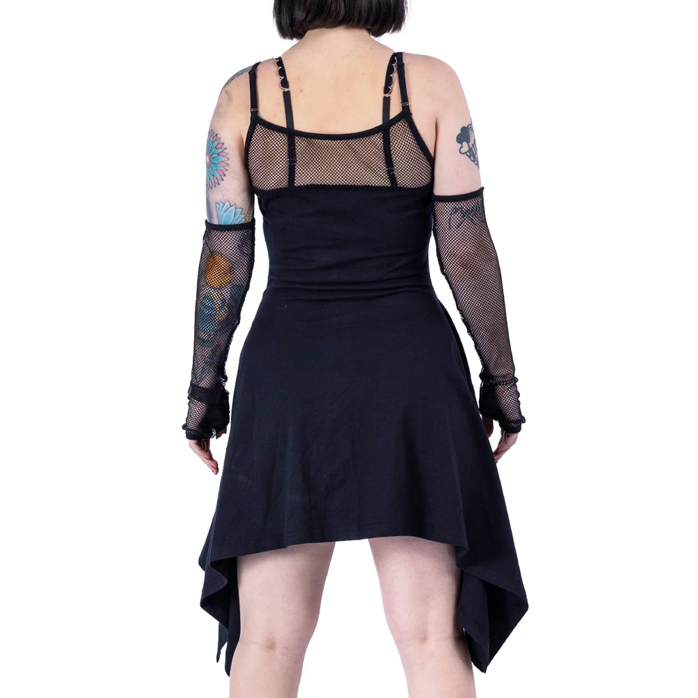 Coventina Fishnet Sleeve Dress
