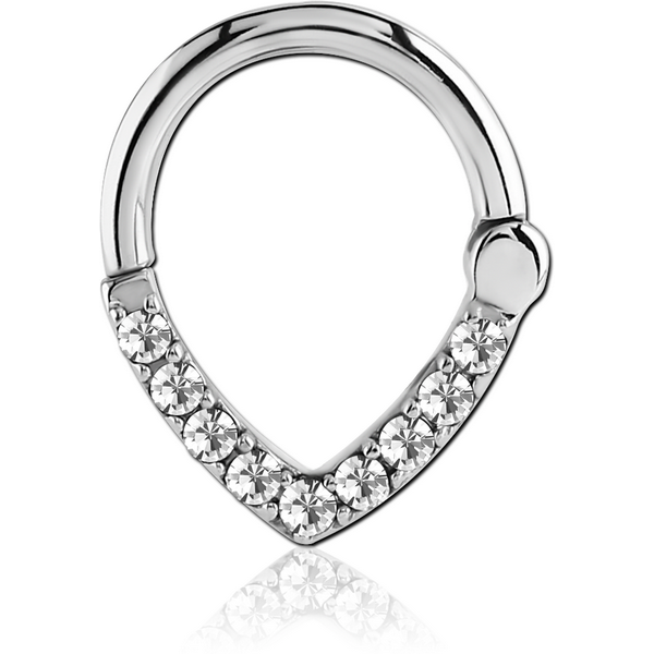 Septum Piercing Jewel Point Hinged Clicker Surgical Steel