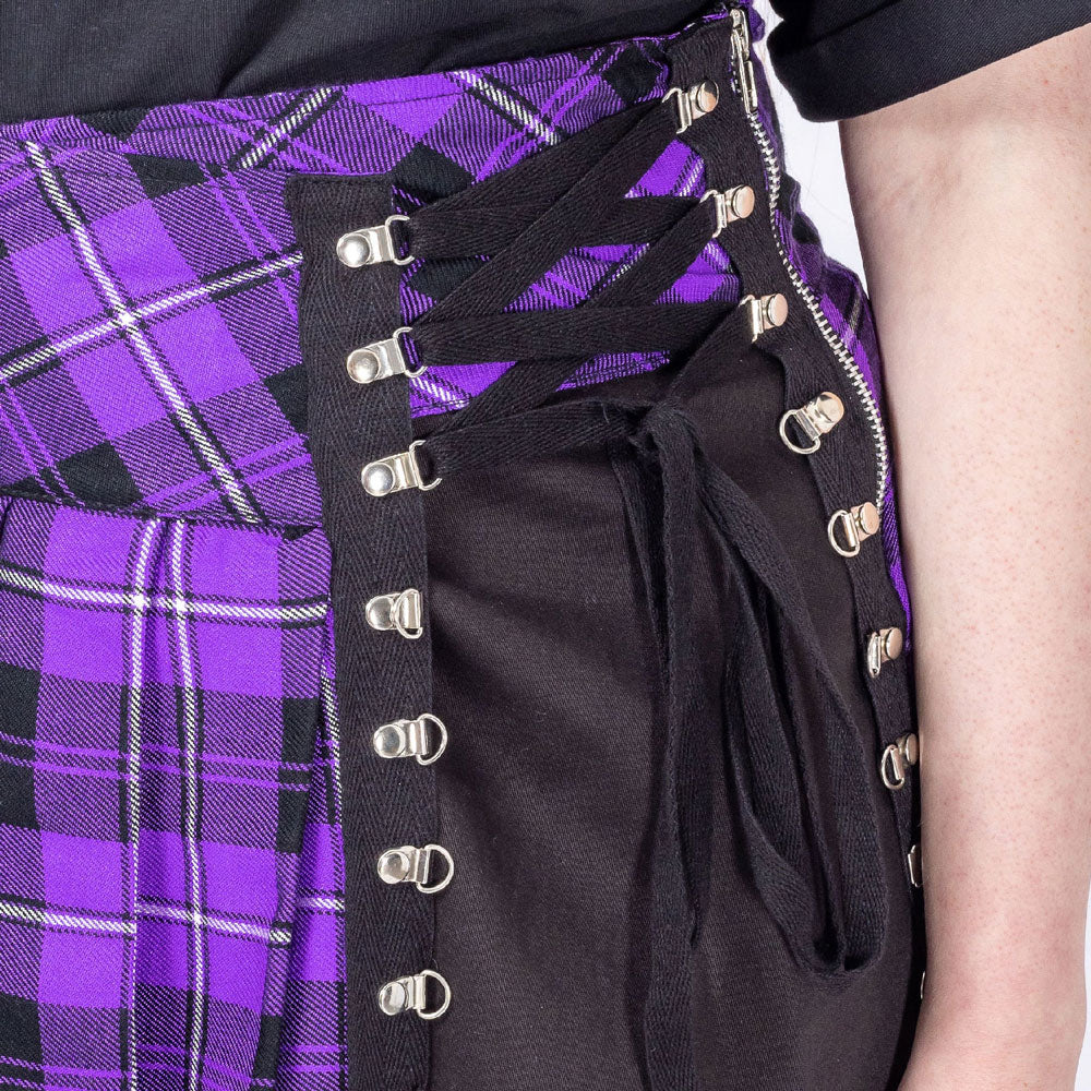 Hybrid Skirt Purple Check/Black