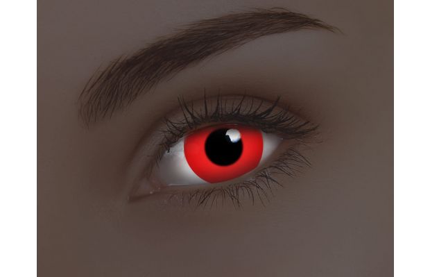 UV Glow Red Contact Lenses