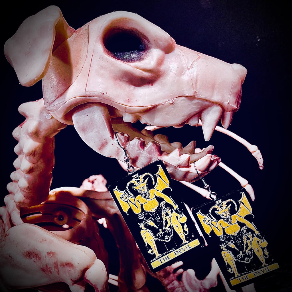 The Devil Made Me Do It Tarot Earrings