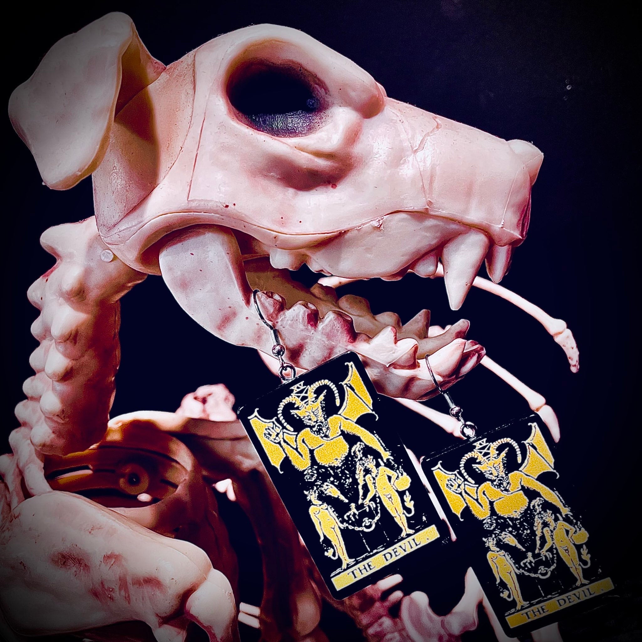The Devil Made Me Do It Tarot Earrings