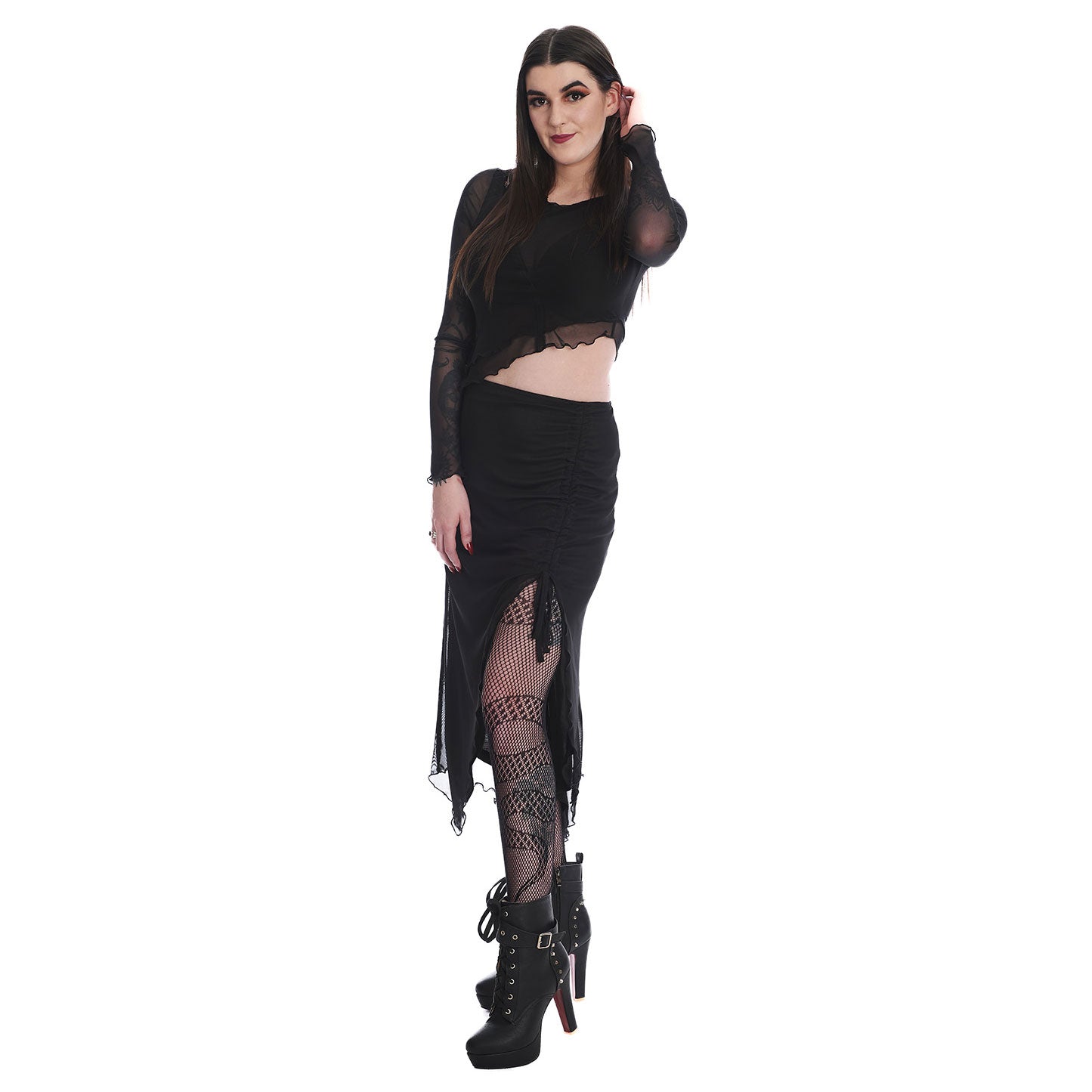 Umbra Mesh Ruched Skirt