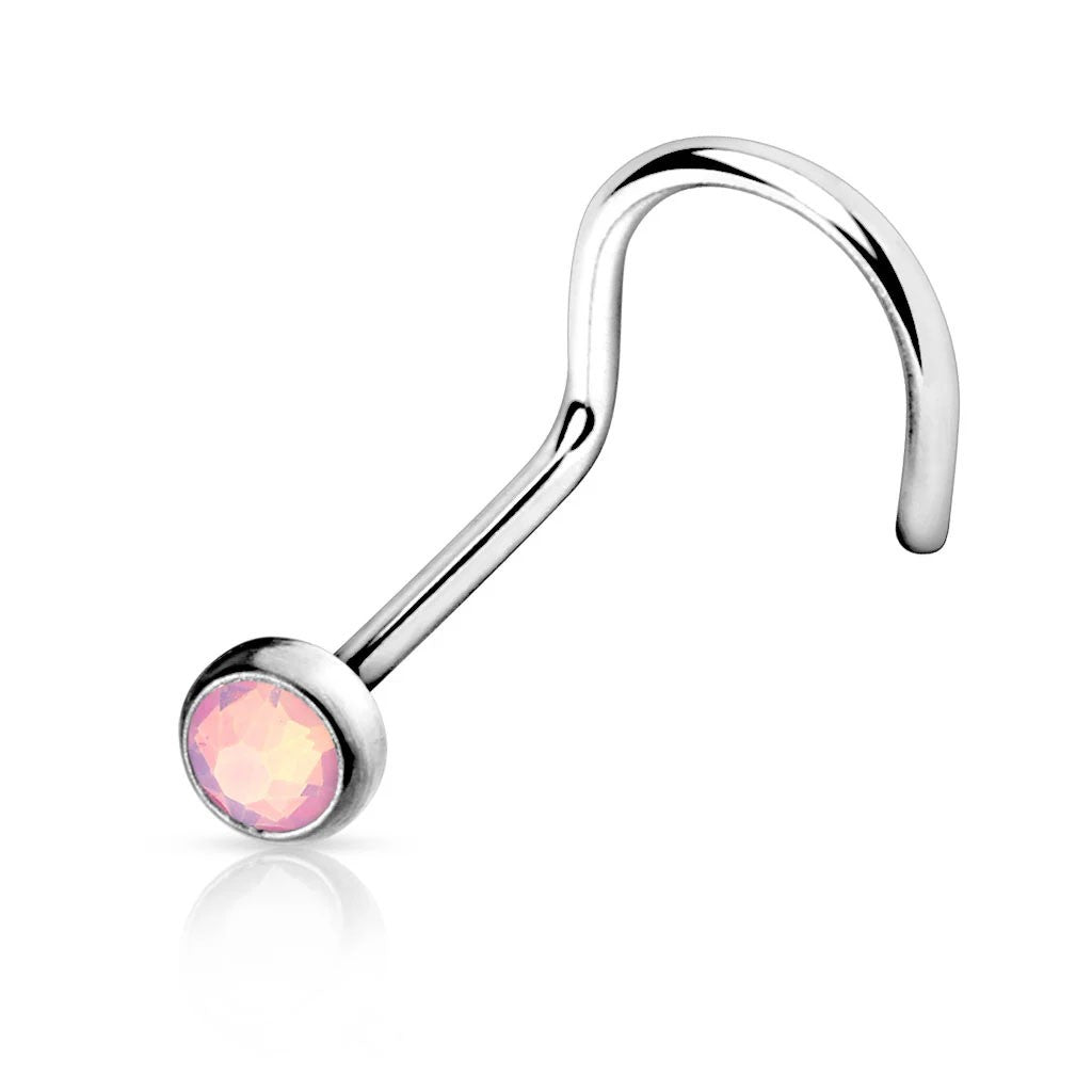 Opalite Nose Stud - Pink Opal