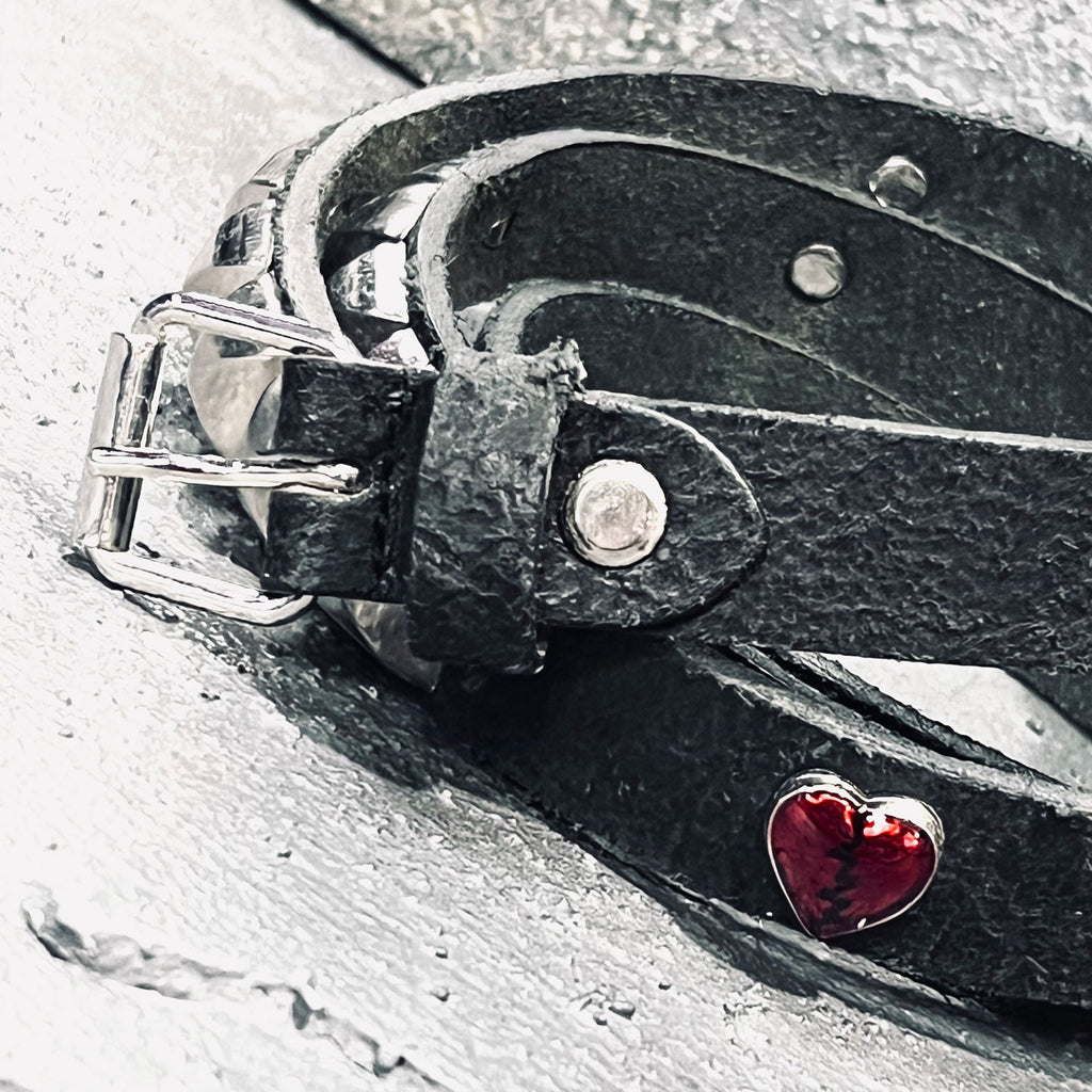 Alchemy Castile Heart-Ache Studded Leather Belt