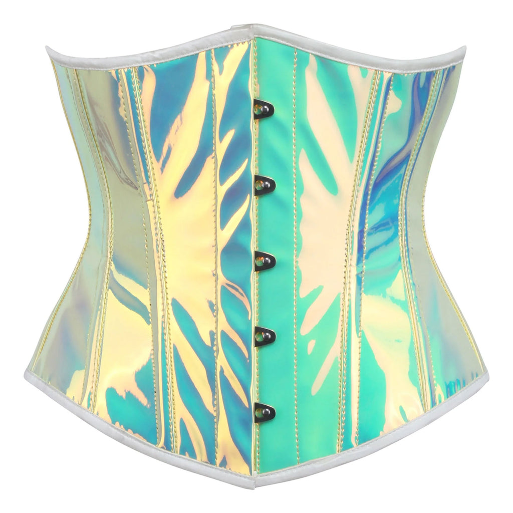 Cyber Hellpop Holographic Underbust Corset