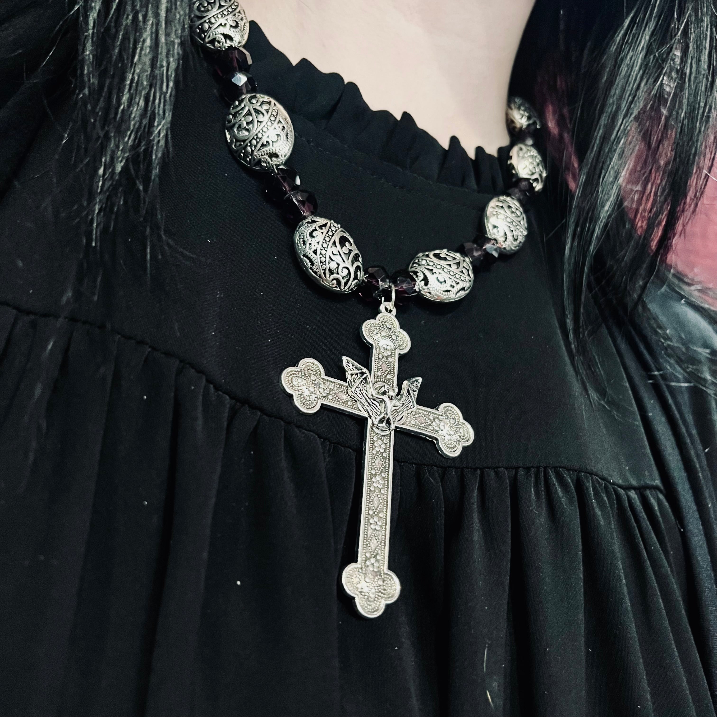 Amethyst Desire Cross Necklace