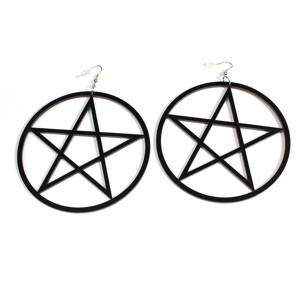 Jumbo Pentagram Lightweight Earrings Pair
