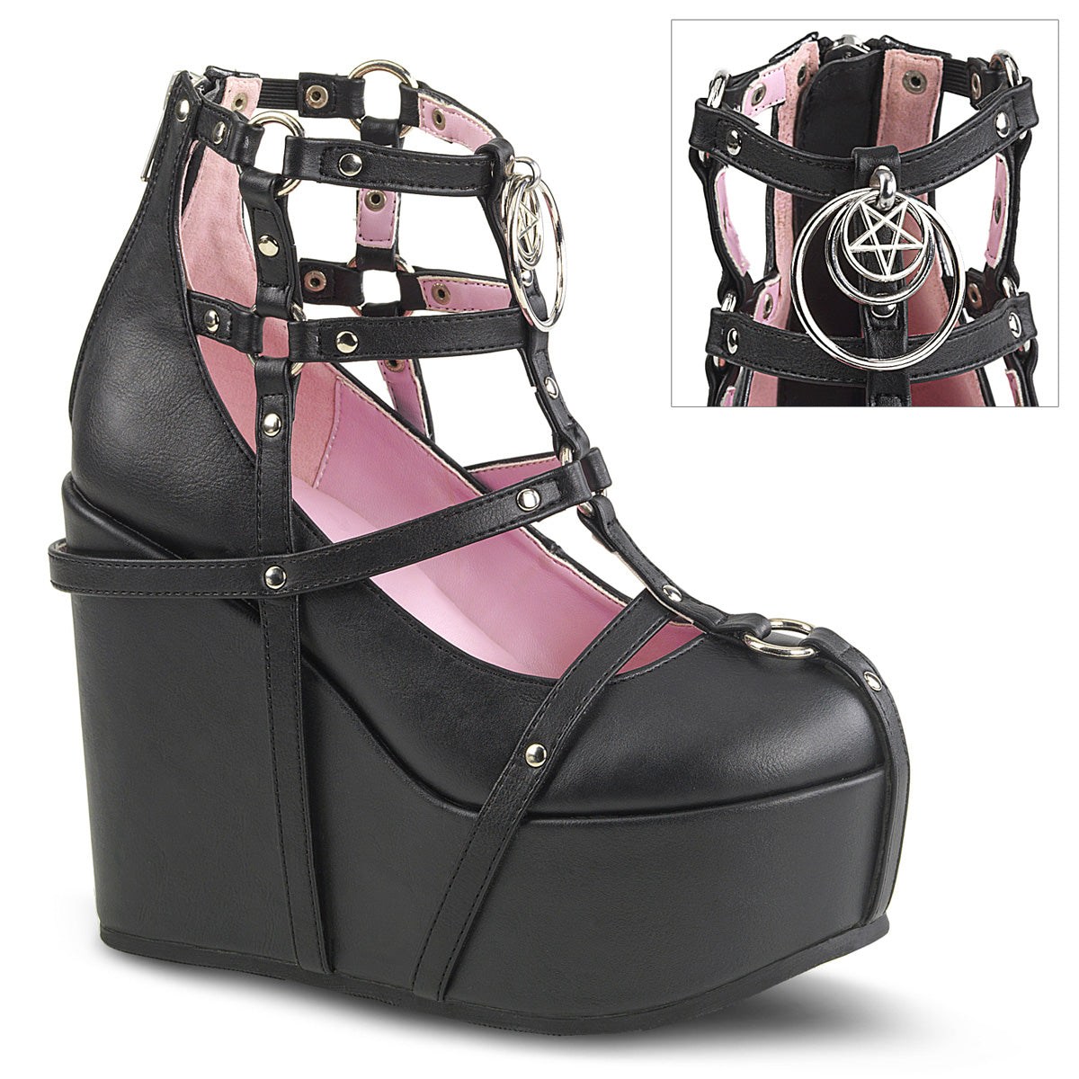 Poison Caged Wedge Platform Boots