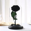 Eternal Black Rose Dome, preserved black rose in a glass dome