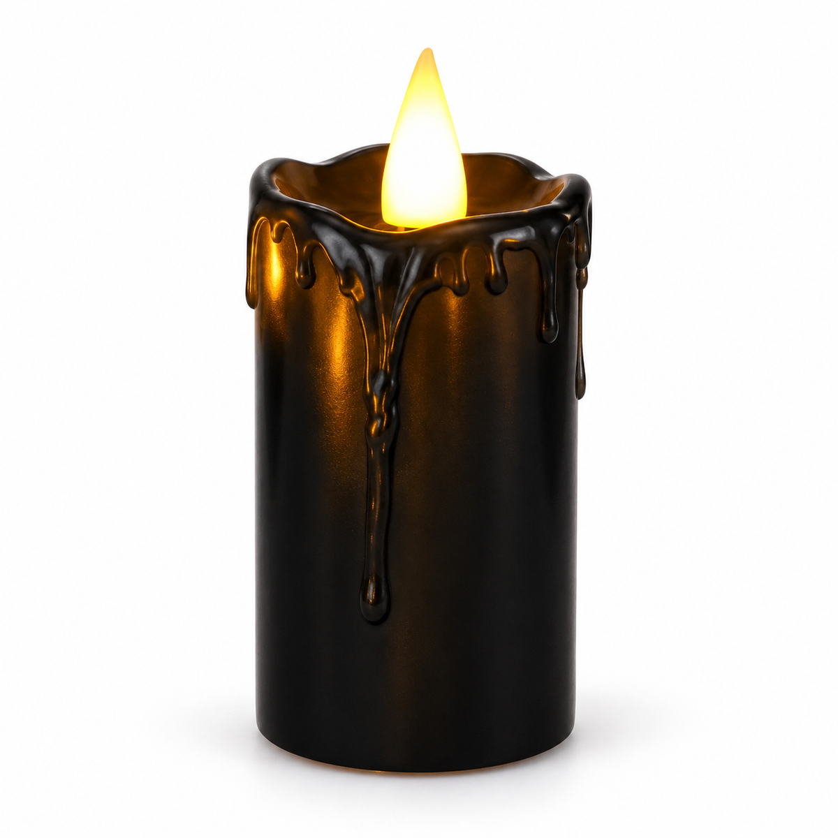 Eternal Drip LED Candle, Black 5 x 6.5cm, rechargeable LED dripping wax candle